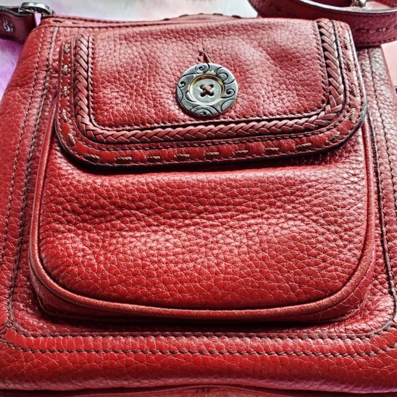 Rare Vintage Brighton red leather crossbody hand stitched handbag - Picture 5 of 10